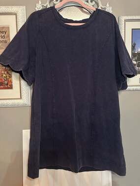 Umgee Acid Wash Short Sleeve French Terry Mini Dress with Pockets